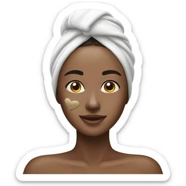 Girl with towel on and skincare face mask  sticker