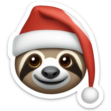 A sloth wearing a Christmas hat sticker