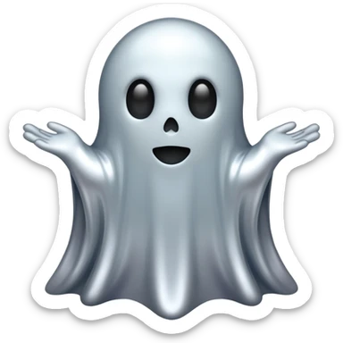 A ghost made out of chrome sticker