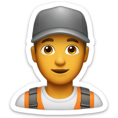 white skin trucker, orange palette sticker