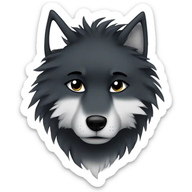 Emo black sad wolf furry alpha sticker
