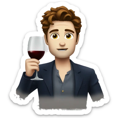 edward cullen drinking wine sticker