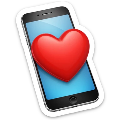 red heart on iphone screen sticker
