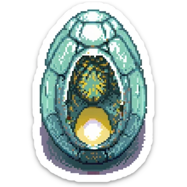 cranial, eye, MRI, SCAN, egg, embryonic, inside of glass egg, dark creature, eerie, otherworldly, crystal embryo, tiny embryo. fetoid shape sticker