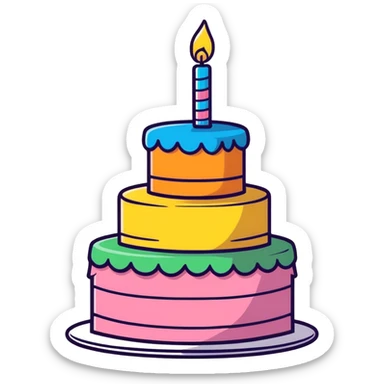 Birthday celebration sticker
