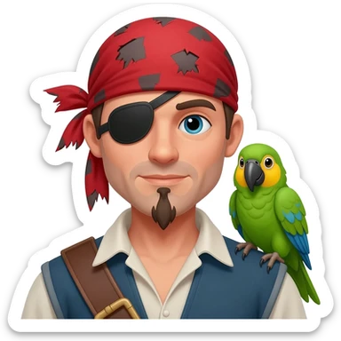 pirate and parrot sticker