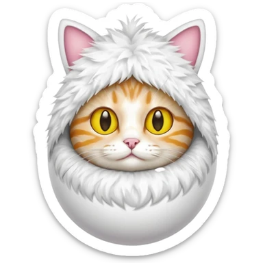 cat with egg costume sticker
