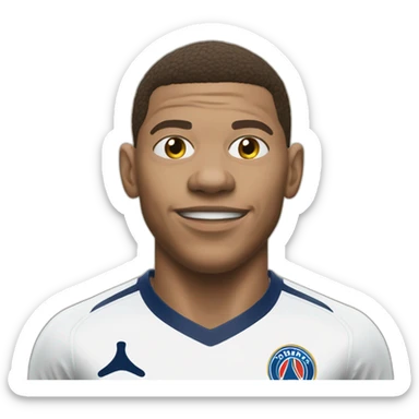 Realistic Mbappé scoring a goal sticker