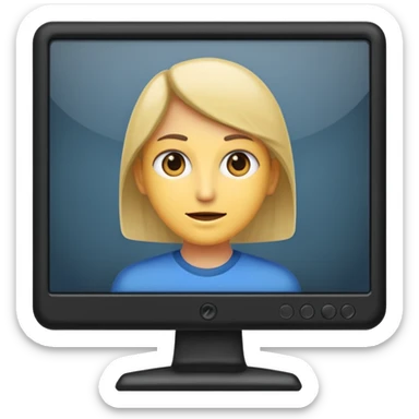 personas debatiendo revisando un monitor grande sticker