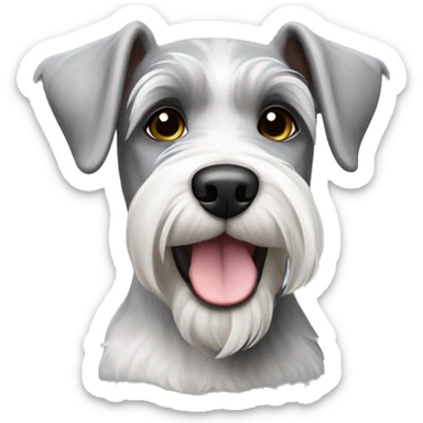 Small grey and white schnauzer mixed dog sticker