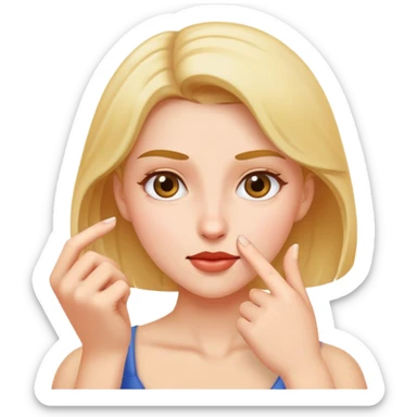 Lady doing pinch sticker