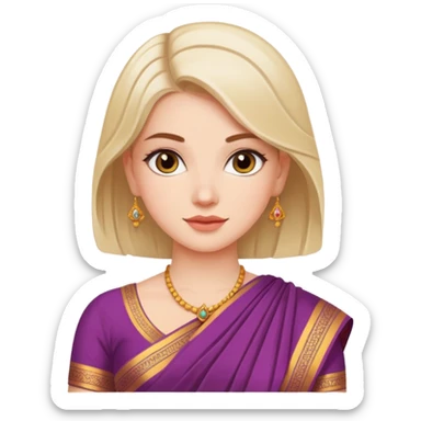 White beautiful girl in saree sticker