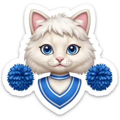 cheerleader cat with pom pom sticker