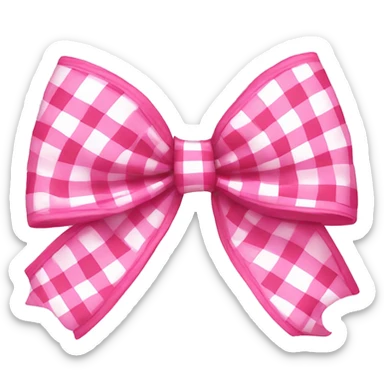 Pink gingham bow sticker