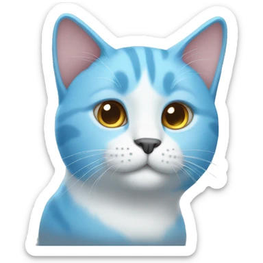 Sky blue cat sticker