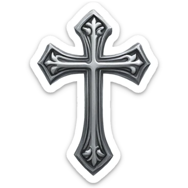 silver gothic cross sticker