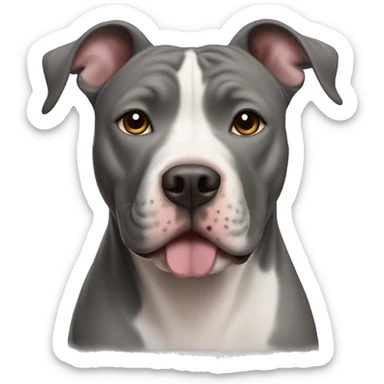 Grey pit bull sticker