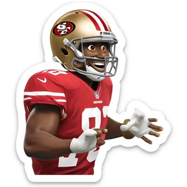San Francisco 49rs player taunting Wisconsin packers player  sticker
