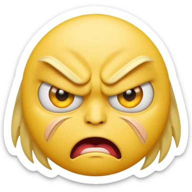 angry face emoji which is also rolling it's eyes sticker