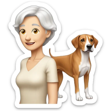 skinny old white lady with short hair and Rhodesian Ridgeback sticker