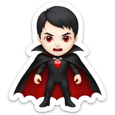 elegant vampire, chibi full body sticker