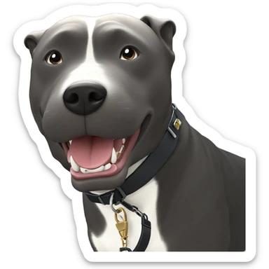 salivating animal with collar sticker