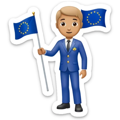man with european union flag sticker