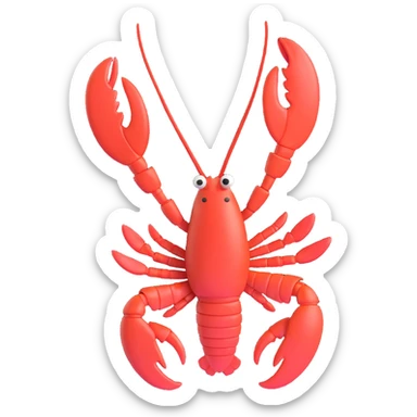 a lobster, 3D emoji style sticker