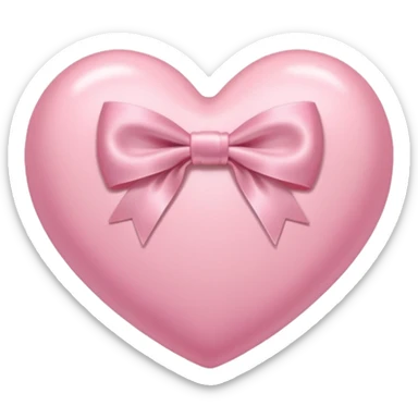 Pink heart with pale pink bow  sticker