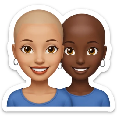 Ma meilleur amie et moi (femme) africaine cheveux rasé sticker