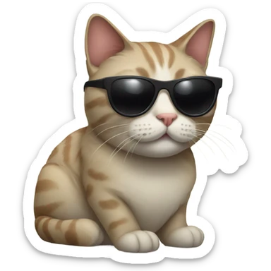 Cat with sunglasses sticker