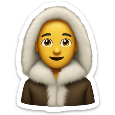 I in fur coat sticker