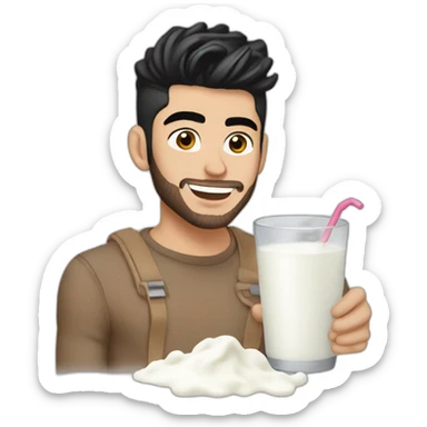 Zayn Malik with milk sticker