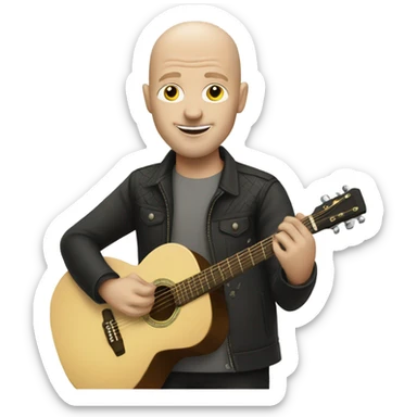 White bald guy playing the guitar sticker
