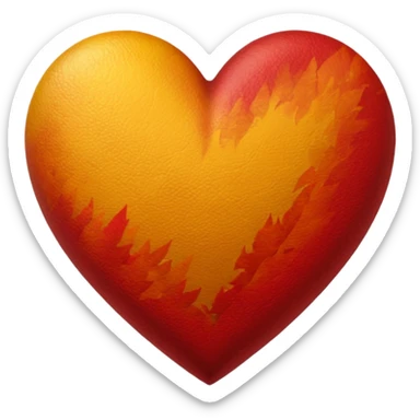 autumn heart sticker