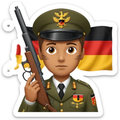 A soldier with a gun on the background of the flag of the German Empire sticker