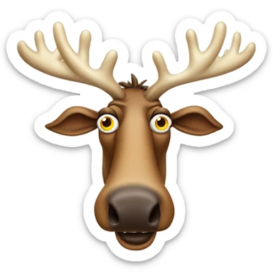 Silly Swedish moose huge eyes looking crazy crown cartoon sticker