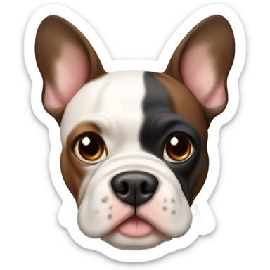 French bull dog with brown balck and dray colors sticker