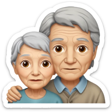 lo mismo que estas haciendo solo coloca alado de la abuela un hombre joven  sticker