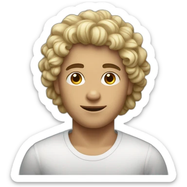 jeune homme blanc avec cheveux bouclés  sticker