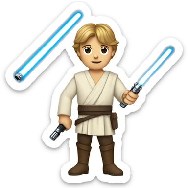luke skywalker with lightsaber sticker