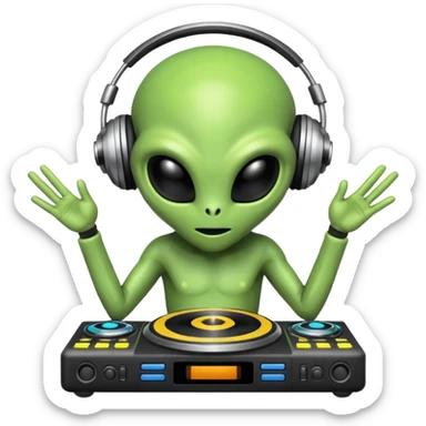 alien dj sticker