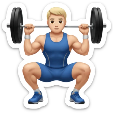 Guy squating without a dumbell sticker