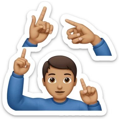 Hold up your hands. With your left hand, make a ‘6’ by curling your index finger like a hook while sticking your thumb out. With your right hand, make a ‘7’ by pointing your index finger straight and your thumb sideways like an L-shape. Put both hands next to each other — that’s the 67 meme sticker