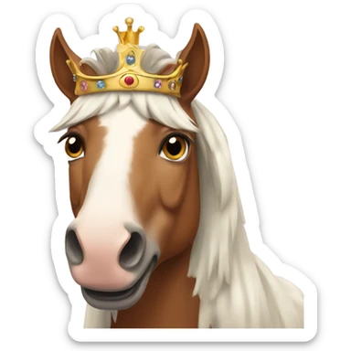 Weird horse wearing a crown sticker