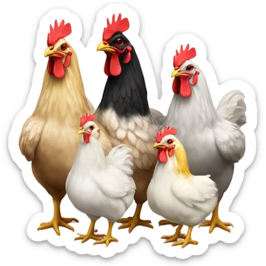family of chickens %%% chicks sticker