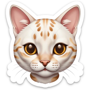 White bengal cat sticker