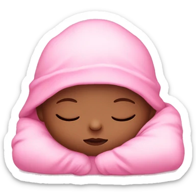 Cute baby sleeping with a pink clothes sticker