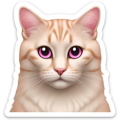 Gata con ojos delineados y labio rosado sticker