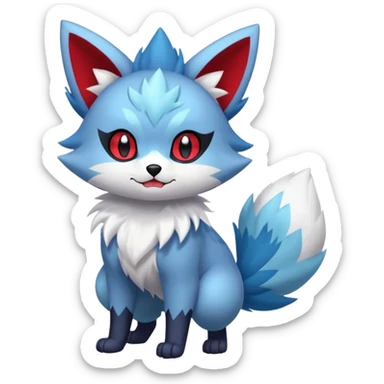 Delcatty-Zorua-Sprigatito-fusion, full body sticker